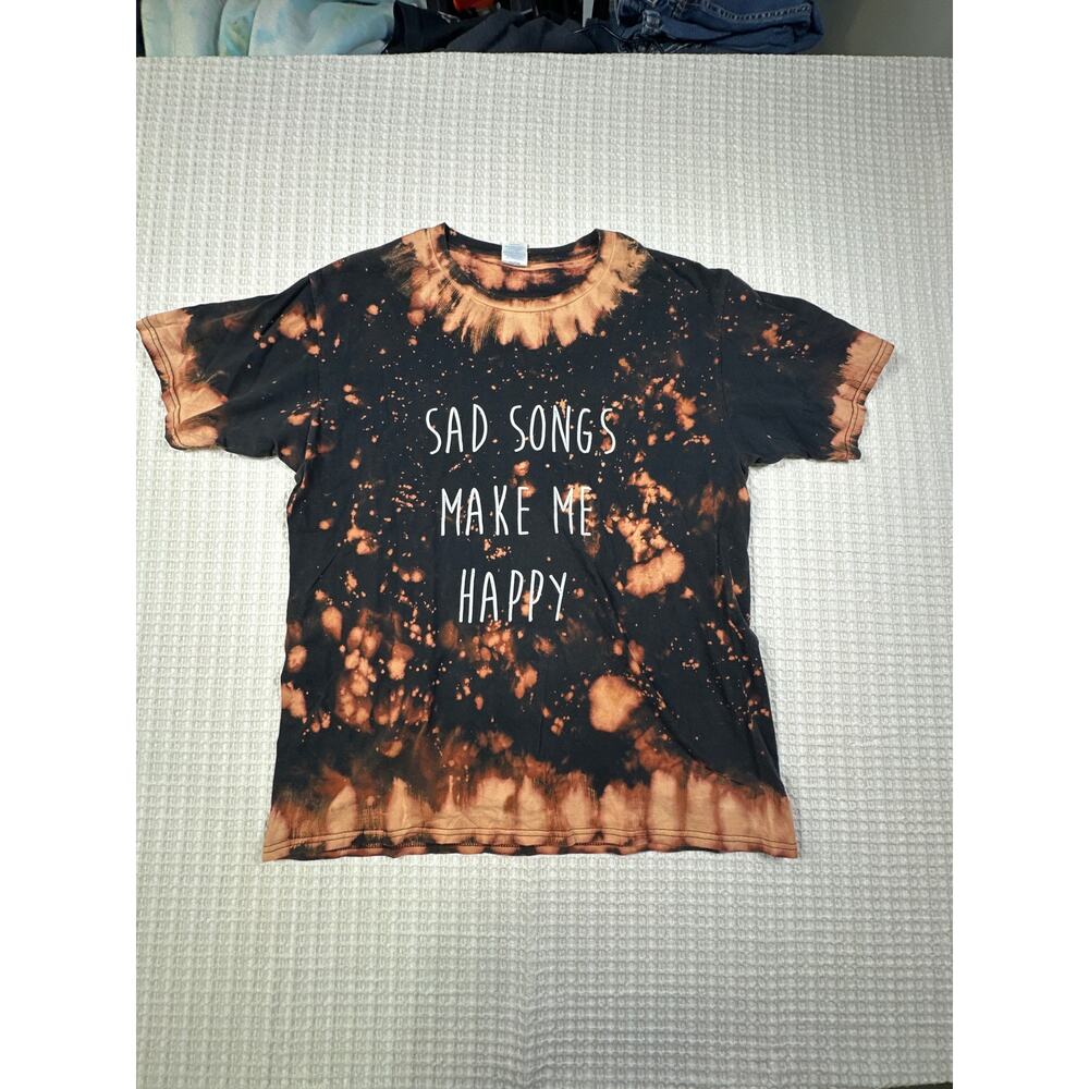 Port &company Men’s tie dye shirt sz L 21x27 Sad songs Make me Happy festival